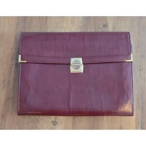 Samsill 7243 Vintage Burgundy Faux Leather Accordion Portfolio with Tongue Lock